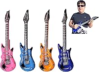 Vista 1 de Mini guitarras inflables de roca (23 pulgadas). Vinilo perfecto para fiesta, DJ Dance 80s Rocker (12)