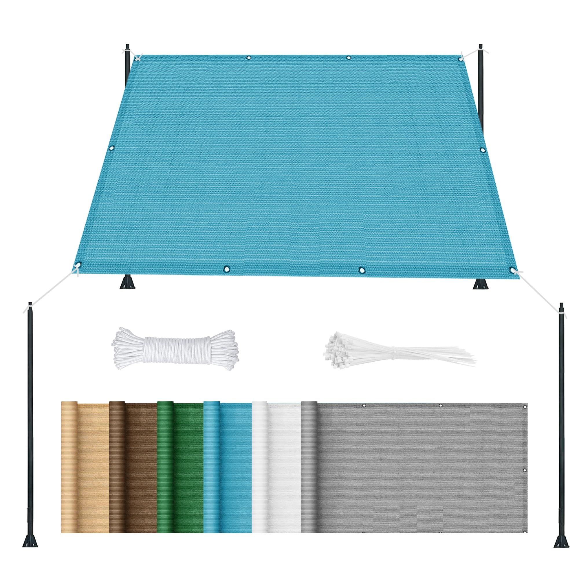 Voile d'ombrage PEHD 1,5x7m bleu ciel bloquant 95% UV pour terrasse