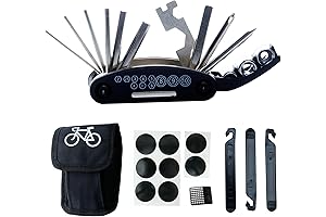 DAWAY Bike Repair Tool Kit - 16-in-1 Multi-Tool, Tire Levers, Patches, Pump or Saddle Bag