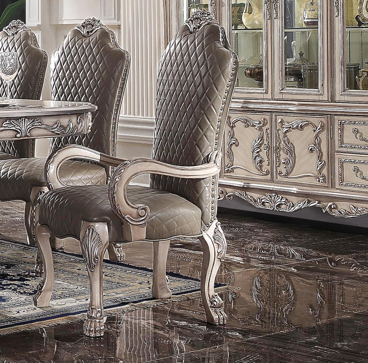 Arm Chair with Upholstered Seat and Back