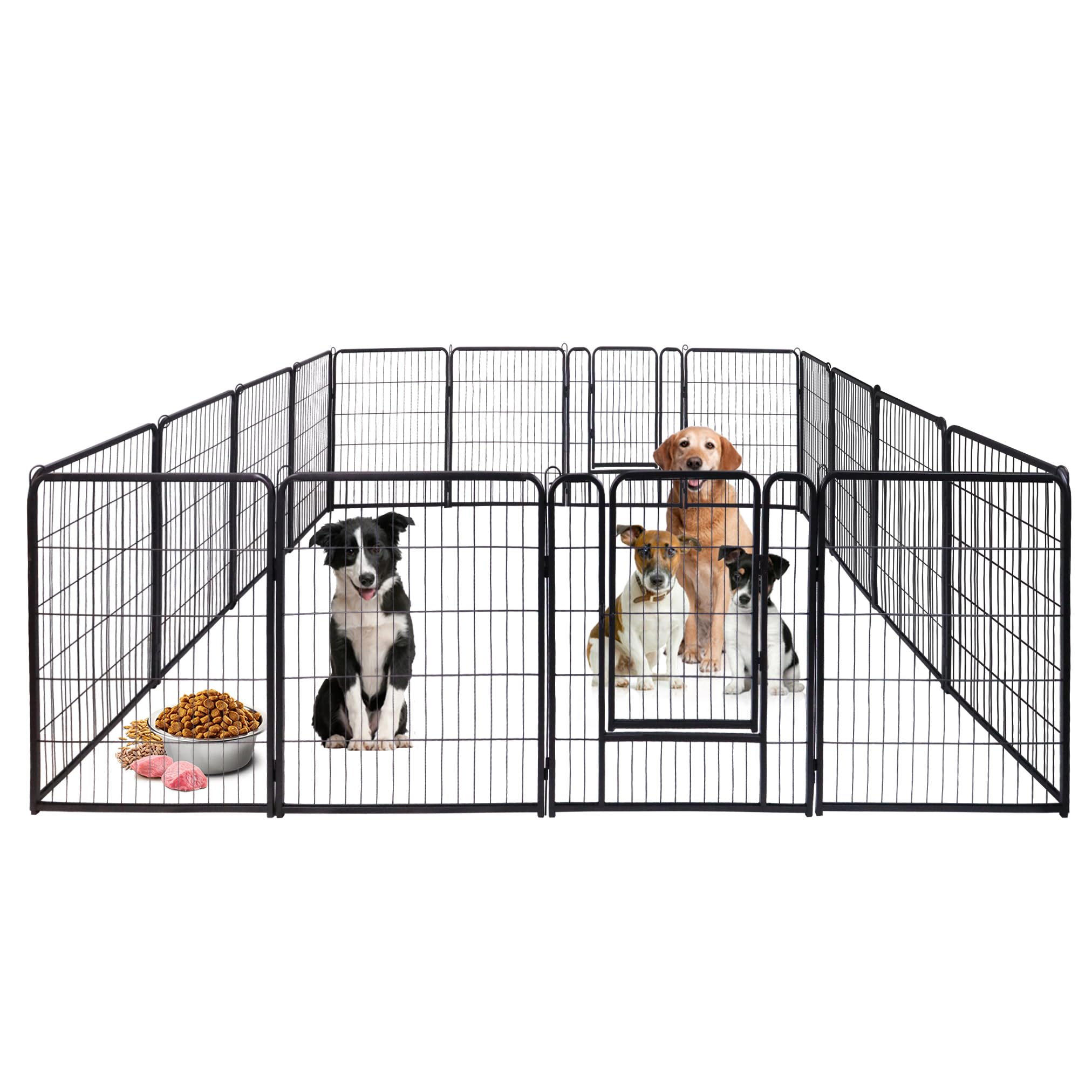 UISEBRT Parque para cachorros con puerta, flexible, plegable, para perros, gatos, cachorros, conejos (65 x 80 cm, 16 unidades)