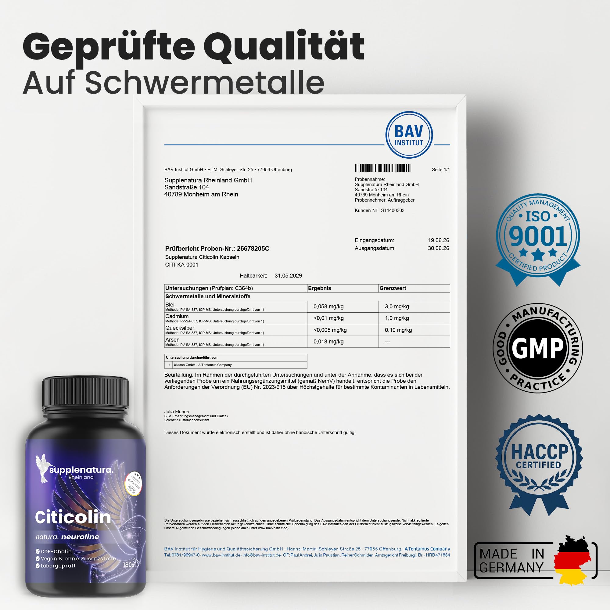 EINFÜHRUNGSANGEBOT I Citicolin (CDP Cholin) Kapseln I 250mg NEU: NEUROLINE, Laborgeprüft & ohne Zusatzstoffe, Deutsche Herstellung, Citicoline von SUPPLENATURA®