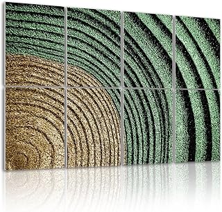 8 Pack Art Acoustic Panels Self Adhesive Green Wood Texture Close up natural tree growth rings cross section Decorative Soundproof Wall Panels Sound Absorbing Panel 48"x32" for Office Home Studio