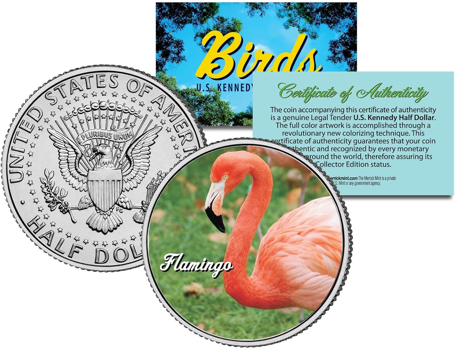 Flamingo Birds Genuine JFK Coin