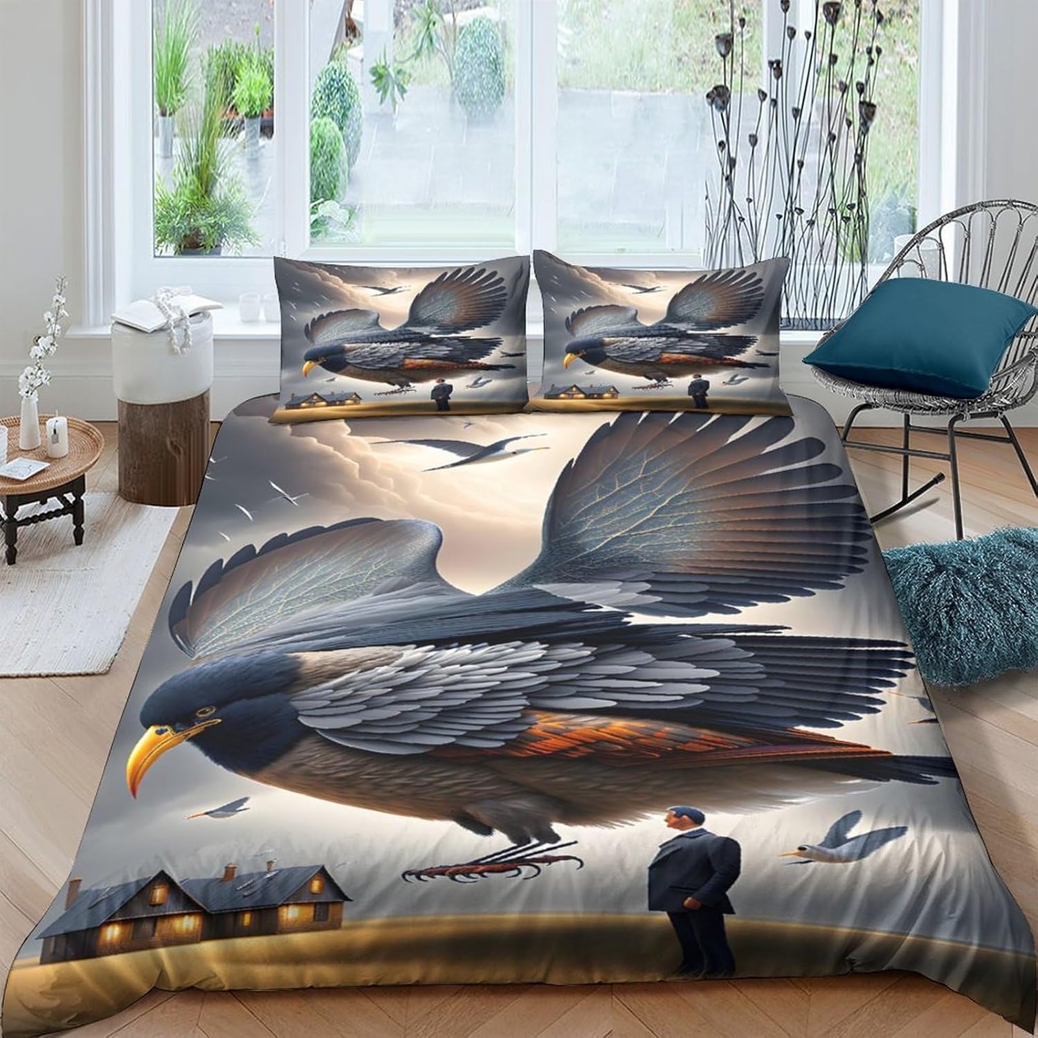 Colorful Animals Three Piece Suit Cartoon Quilt Cover Set - Super Soft Bedding Set for Kids with Pillowcase - Lightweight and Breathable Microfiber Bed Linens