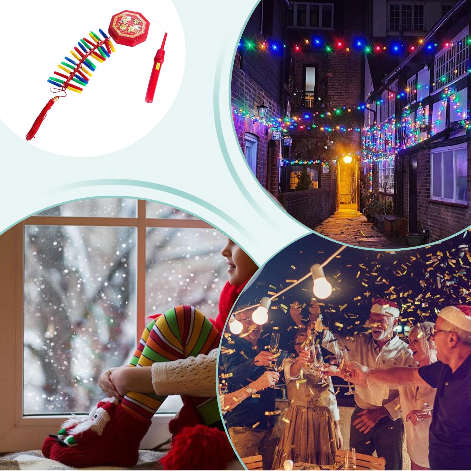 Decorazioni di Capodanno, Petardo di Capodanno cinese,Decorazioni per petardi portatili con fuochi d'artificio elettronici con suono | Ciondolo orientale, decorazioni tradizionali cinesi per il Capoda