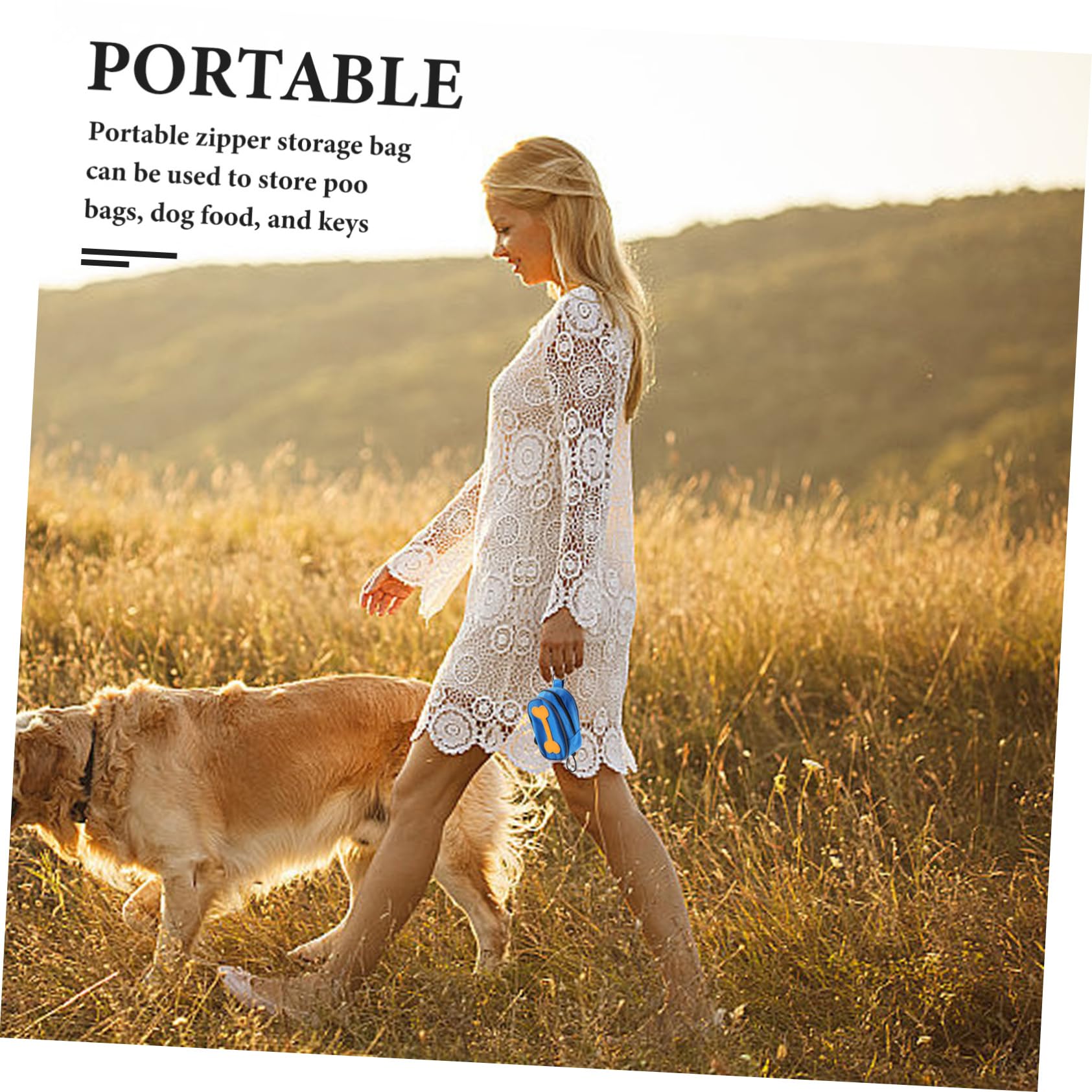 Toyvian Distributeur Zippé à Déjections pour Chien 8 Rouleaux Pochette Oxford Pe Poubelle Portable pour Propriétaires de Chiens