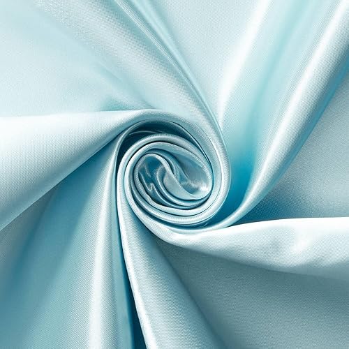 Miniatura 10 de The Yard - Tela de satén sedoso de poliéster sedoso de 60 pulgadas de ancho para vestido de novia (1 yarda, blanco)