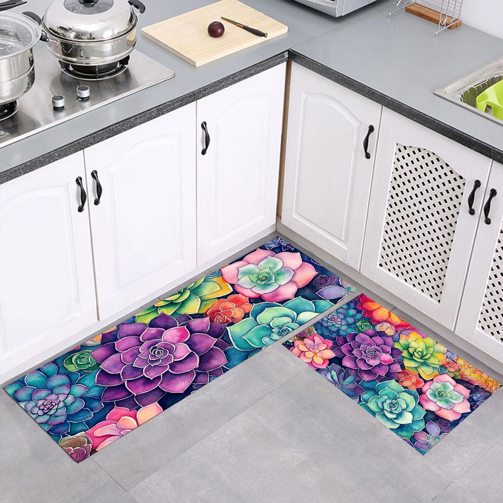 Tapis de cuisine antidérapant coloré pour sublimer votre buanderie et sol