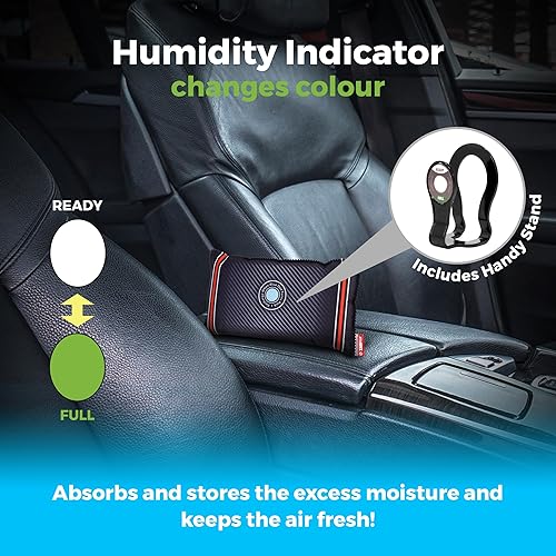 Miniatura 10 de Bolsa deshumidificadora para automóvil, paquete de 4 unidades, absorbe la humedad, la humedad y la condensación en los parabrisas y el interior del