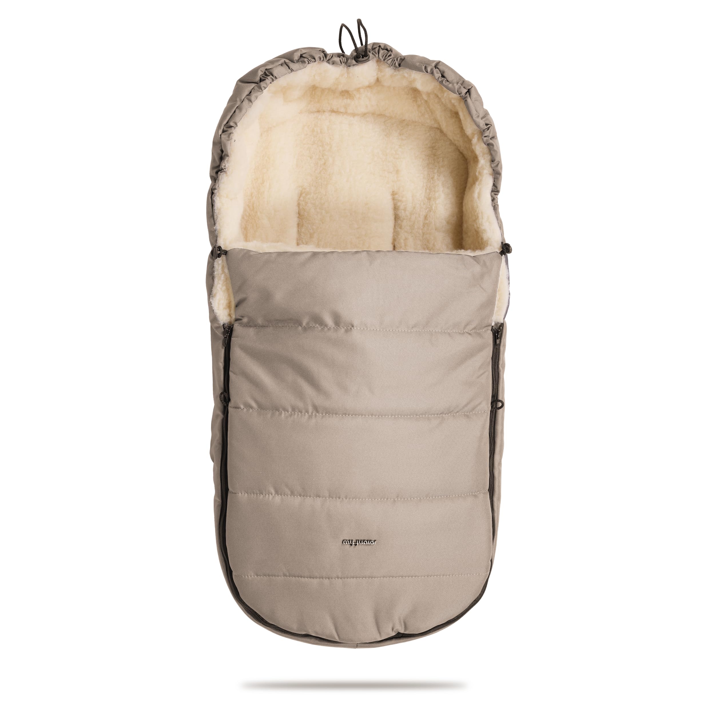 my junior ThermoWool 2in1 Fußsack 100% Schurwolle reflektierend wasserabweisend Naptime Latte