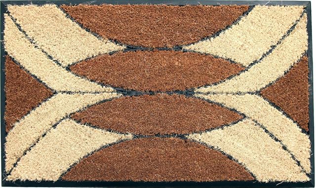 Coco&Coir Natural Coir | Non-Slip | Thick Coir | Premium Quality | Rubber Backed | Eco-Friendly | Indoor | Outdoor | Heavy Duty | Entrance Door Mat | 45 x 75 cm (Palm Cluster)
