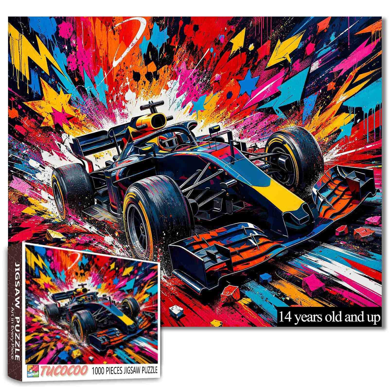 Formula Racing 1000 Piece Jigsaw Puzzle for Adult Graffiti Race Car Puzzle — image 1