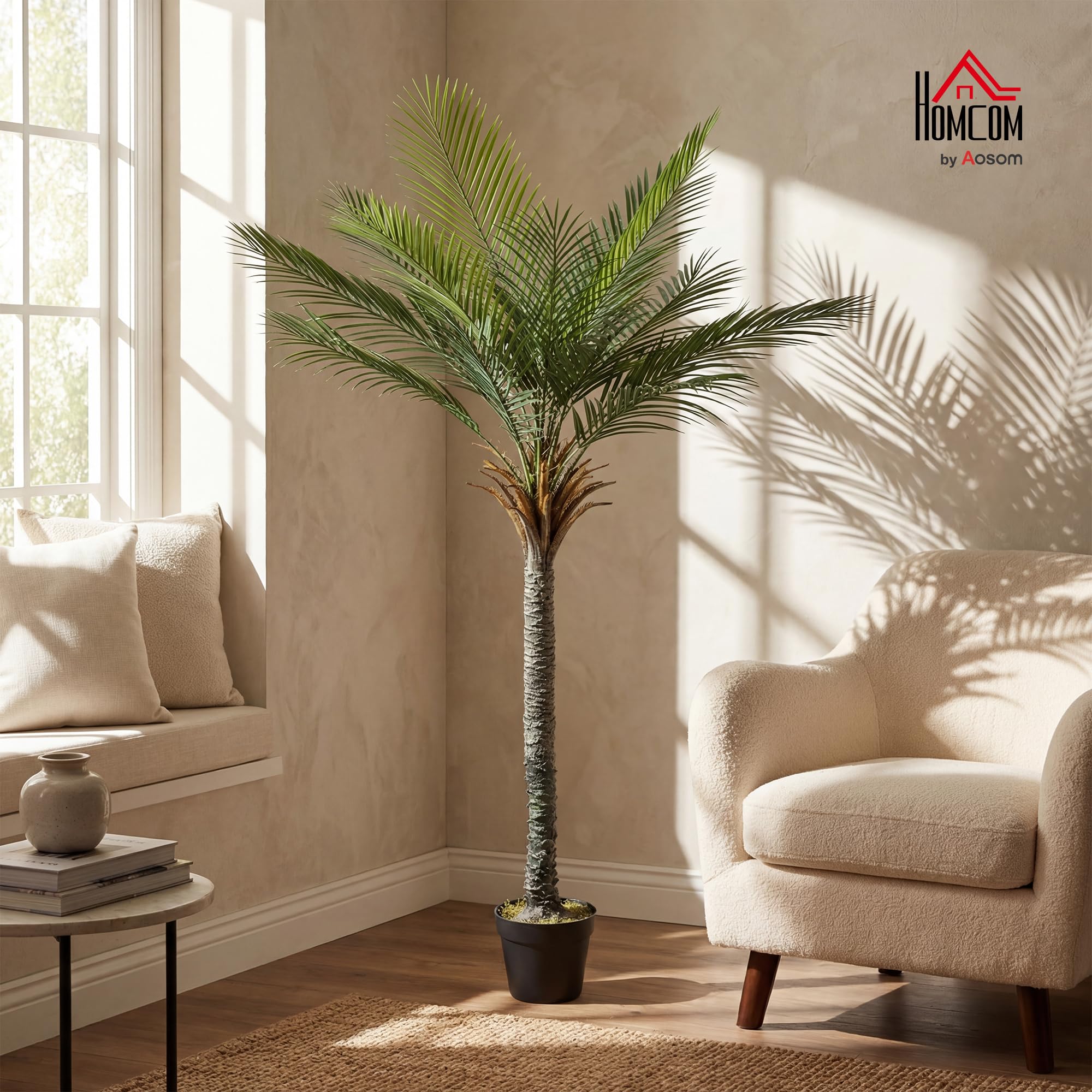 HOMCOM Palmier Artificiel 180 cm Plante Artificielle Tropicale en Pot