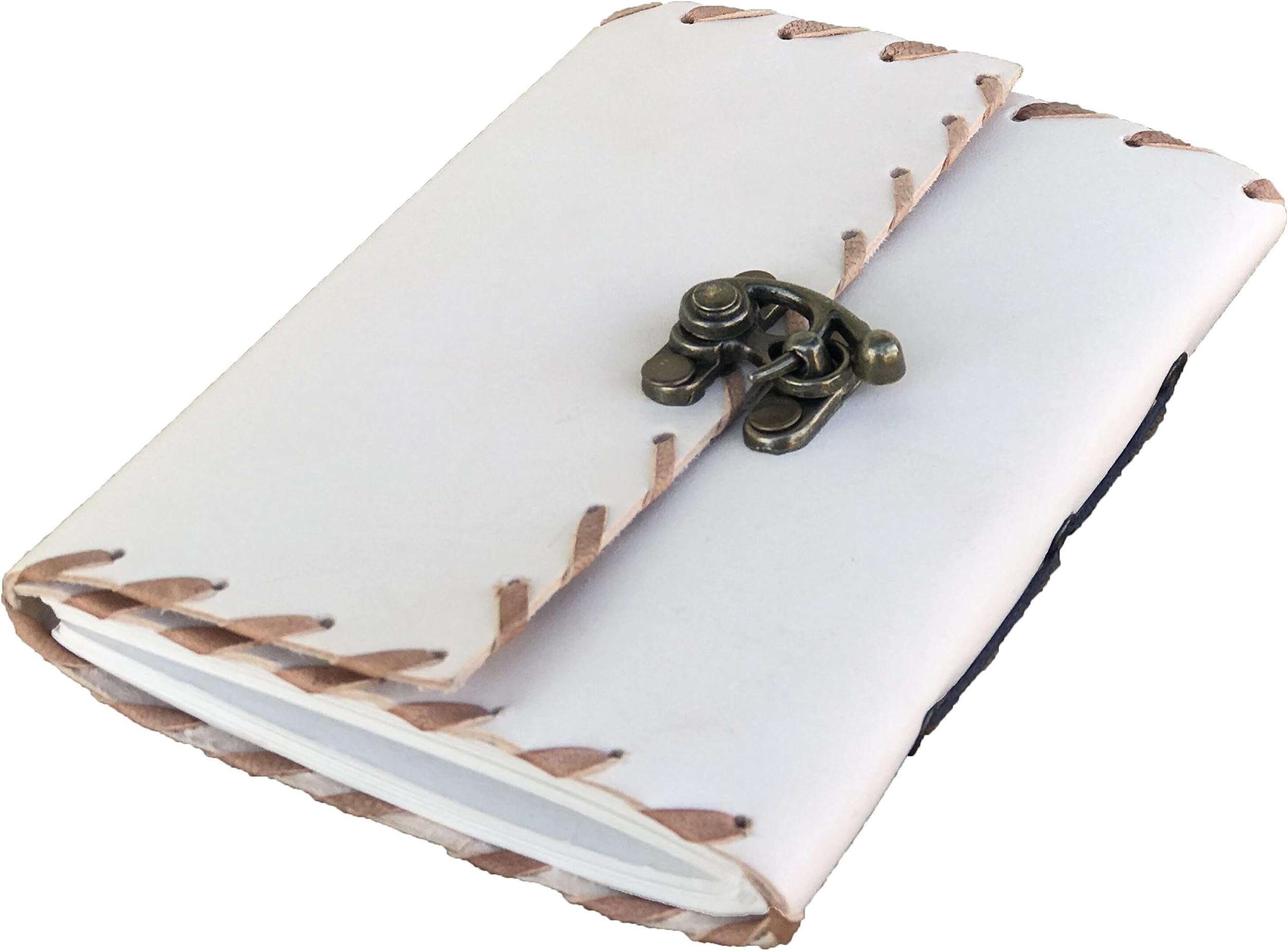 AOL Handmade Vintage Antique Looking Genuine Leather Journal Diary Notebook Gift for Men Women Gift for Him Her 4 x 6