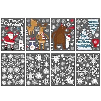 LOKIPA クリスマス 飾り静電ステッカー 剥がせる 汚れない 65pcs