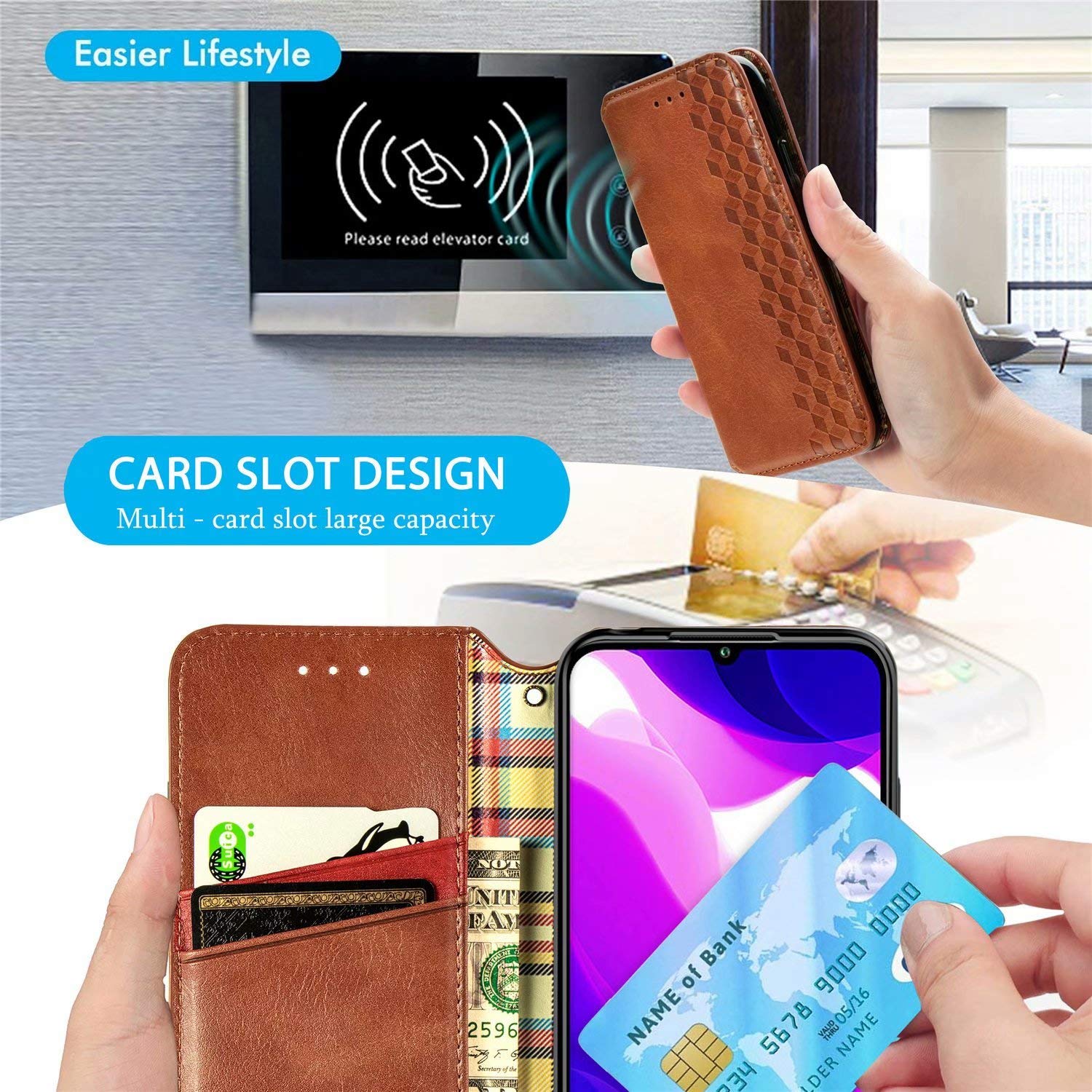 TIANCI Cover per Motorola Moto G9 Play/E7 Plus, Portafoglio Case