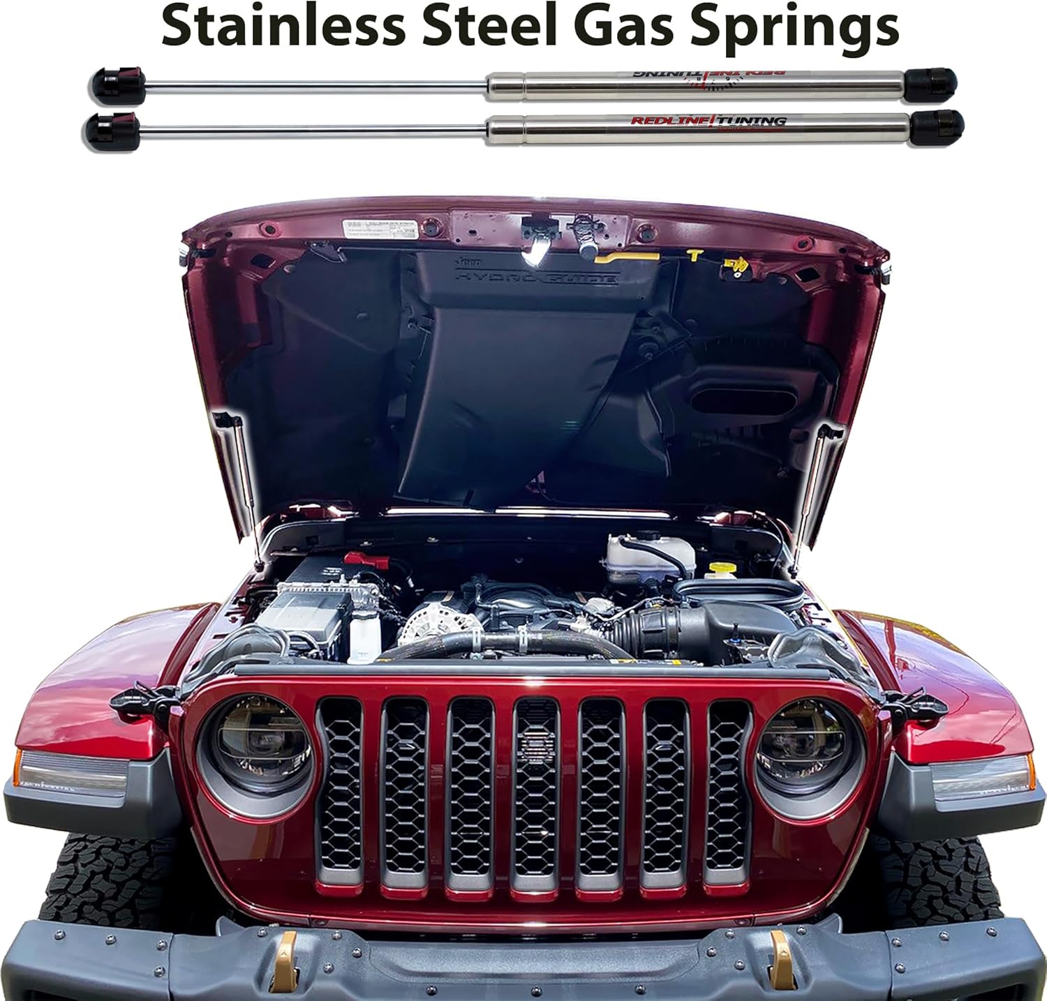 Redline Tuning 21-20007-03 Hood Quicklift Elite Compatible with Jeep Wrangler Rubicon 392 2021+ (Stainless Steel Struts)