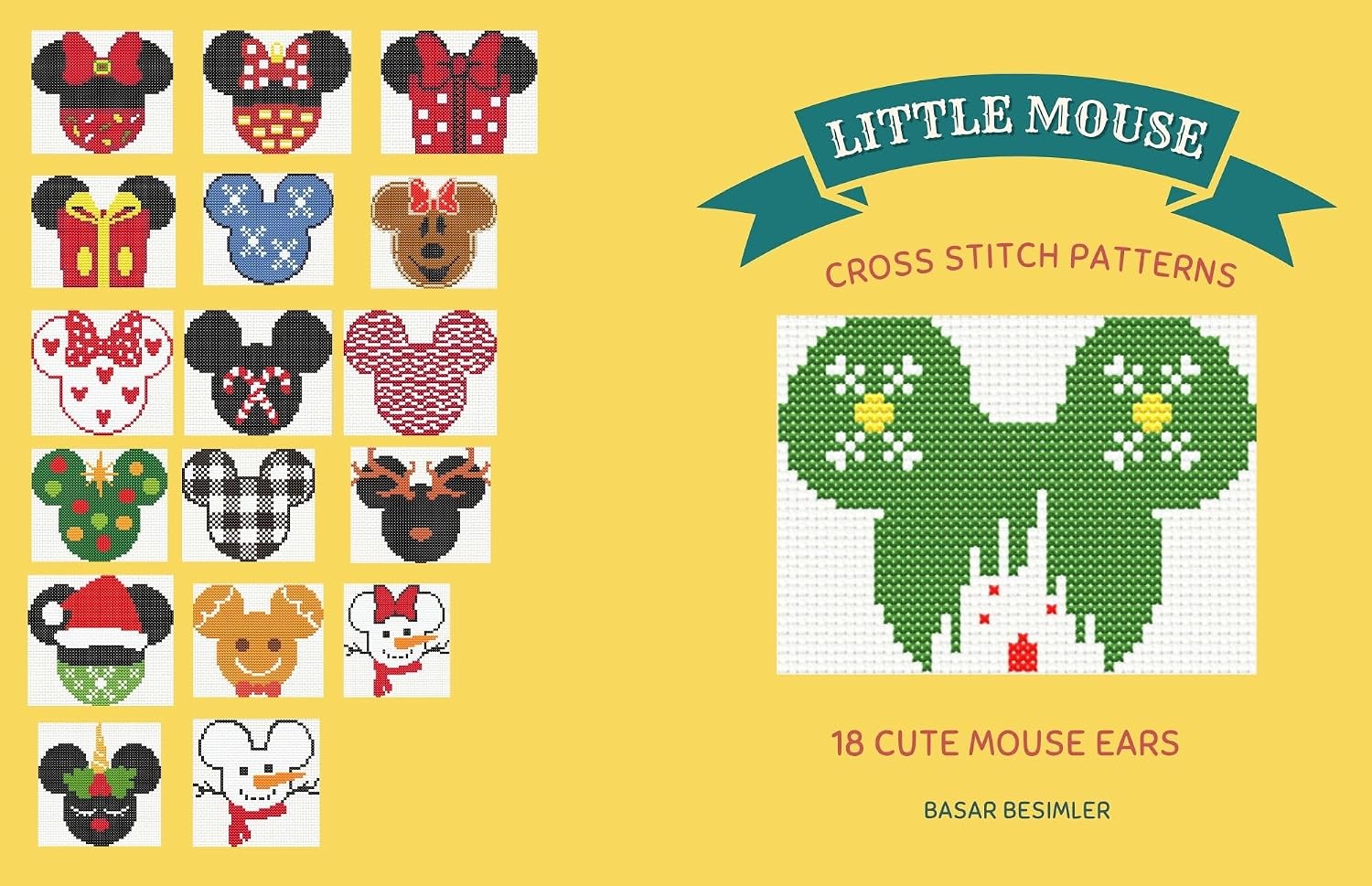 LITTLE MOUSE CROSS STITCH PATTERNS: 18 CUTE MOUSE EARS