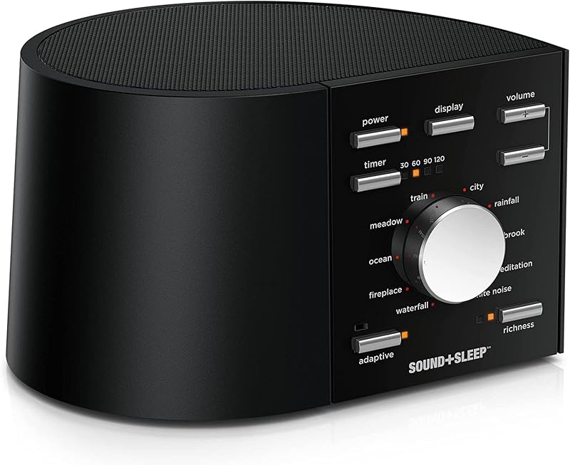 Sound + Sleep White Noise Machine, Black | White Noise Machine for Focus Support with a Convenient Sleep Timer, Built-in Headphone Jack, and Precision Volume Settings