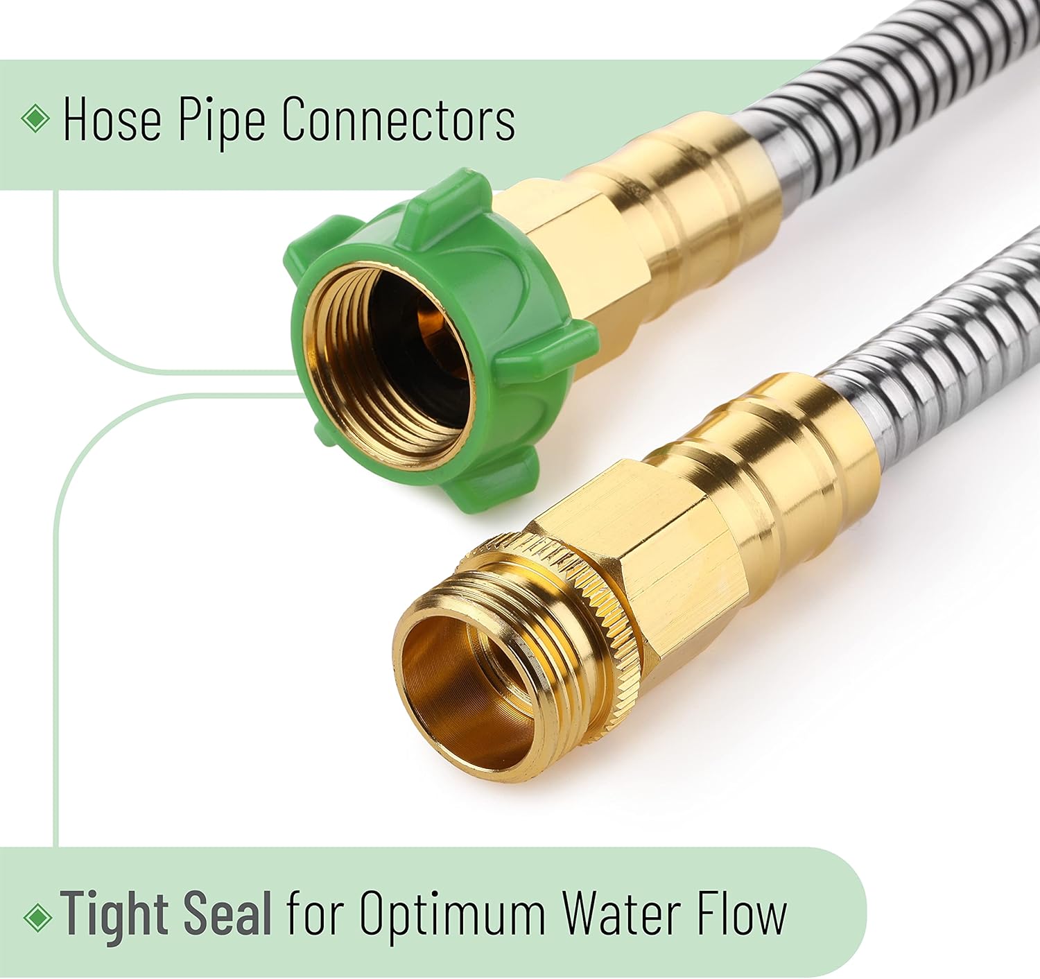 UNCO 3 Feet Heavy Duty Stainless Steel Short Garden Hose, Metal, Water Hose, Non Kink, Durable, Flexible, Lightweight - Image 3