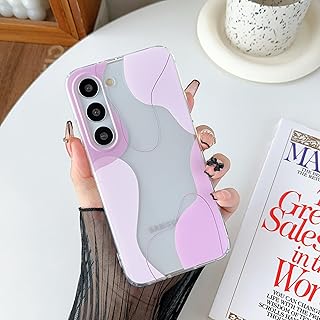 DEFBSC Funda compatible con Samsung Galaxy S23, diseño estético de mezcla de colores transparentes, funda protectora de TPU suave, delgada, absorbe los golpes para Samsung Galaxy S23, color rosa