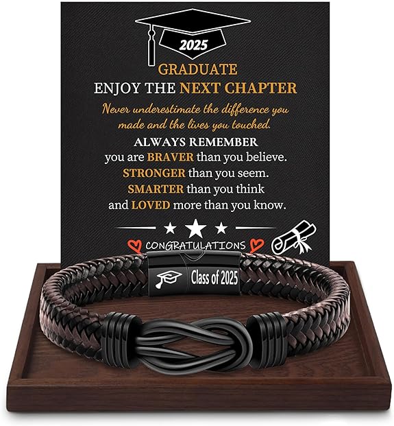 Inspirational Gifts for Men Morse Code Bracelets Mens Bracelets Graduation Gifts for Him Fathers Day Adjustable Leather Bracelet Motivational Birthday Annivesary Jewelry Stocking Stuffers for Men
