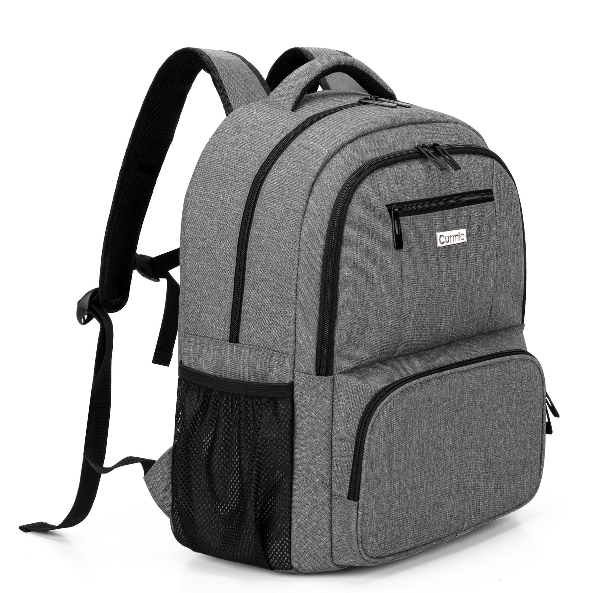 CURMIO Backpack for C, Gray, 1 Count (Pack of 1), Travel Backpacks
