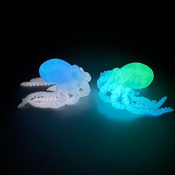 1pc 3D Printed Octopus Sea Animal Fidget Toys,Glow in the Dark,Little Tentacles 3-D Prints Stuff Things,Small Flexible Action Figures,Cool Skeleton Dragon GiftsLuminous 7inch