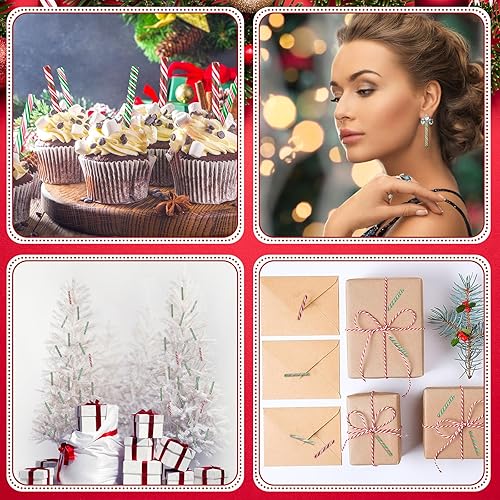 Miniatura 30 de Giegxin 60 piezas de dulces de Navidad para manualidades, decoración de dulces falsos de plástico, adornos de menta arcoíris para colgar