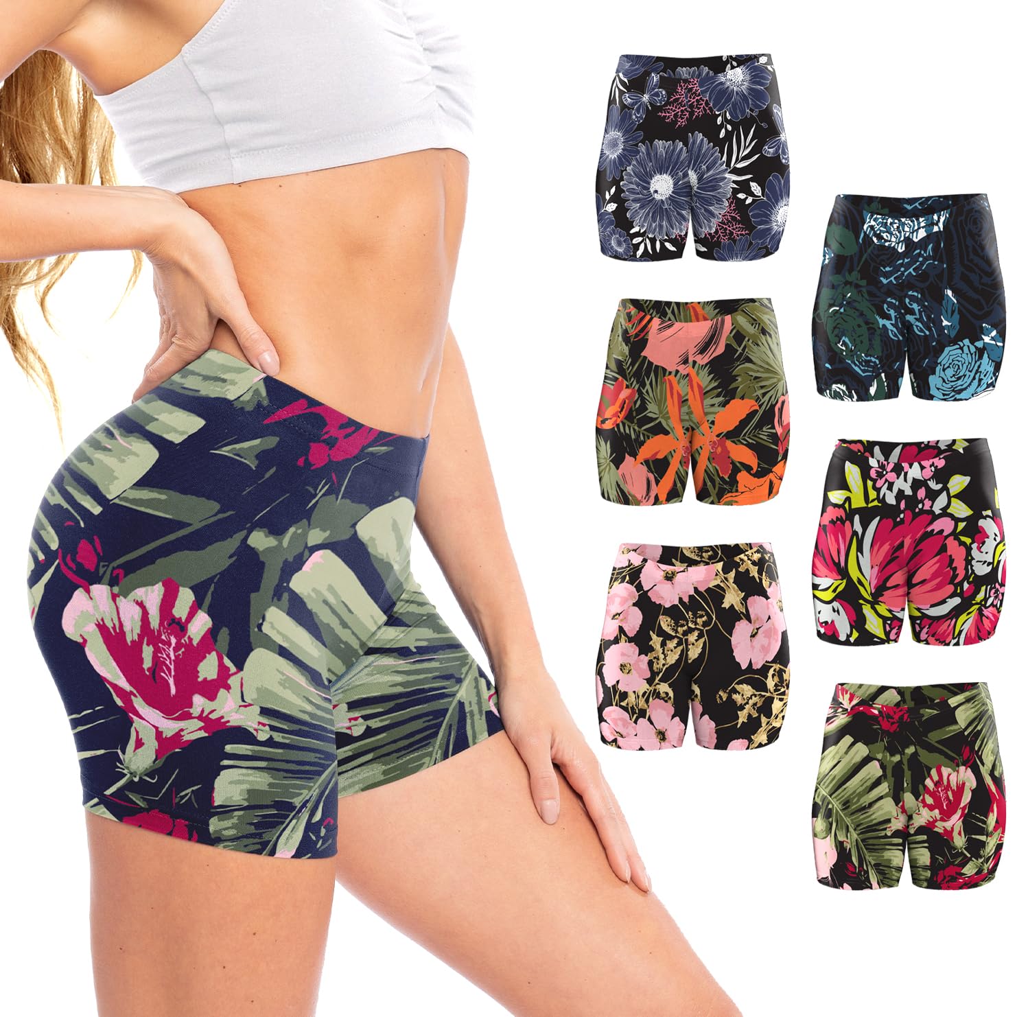 Sexy Basics Women's Ultra Soft Mini Bike Short | Spandex Workout Trunk Boxer | Multi Packs &amp; Colors