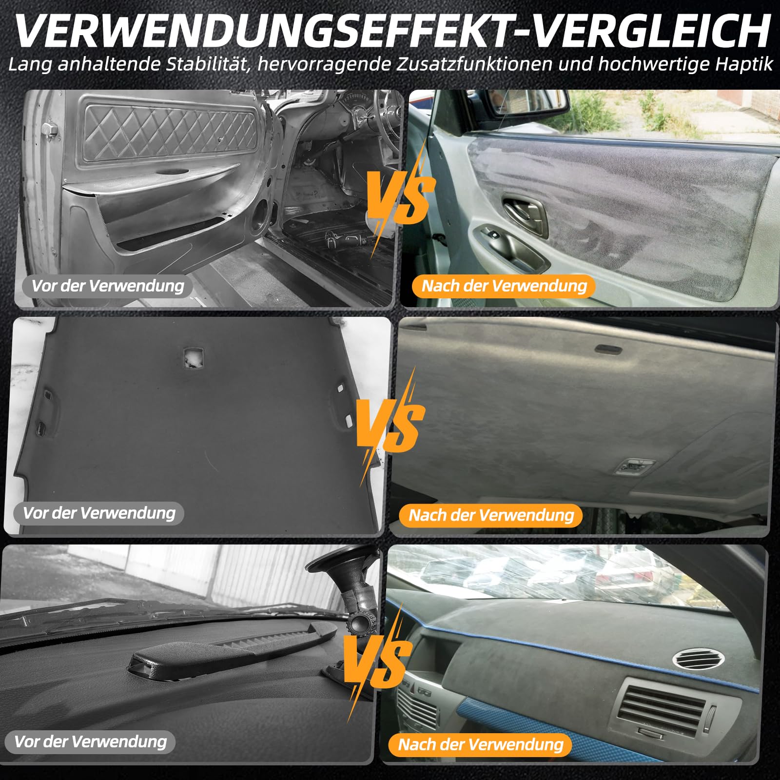 Tapis de toit en daim avec support en mousse pour intérieur de voiture, camping-car, 200,7 x 152,4 cm, gris