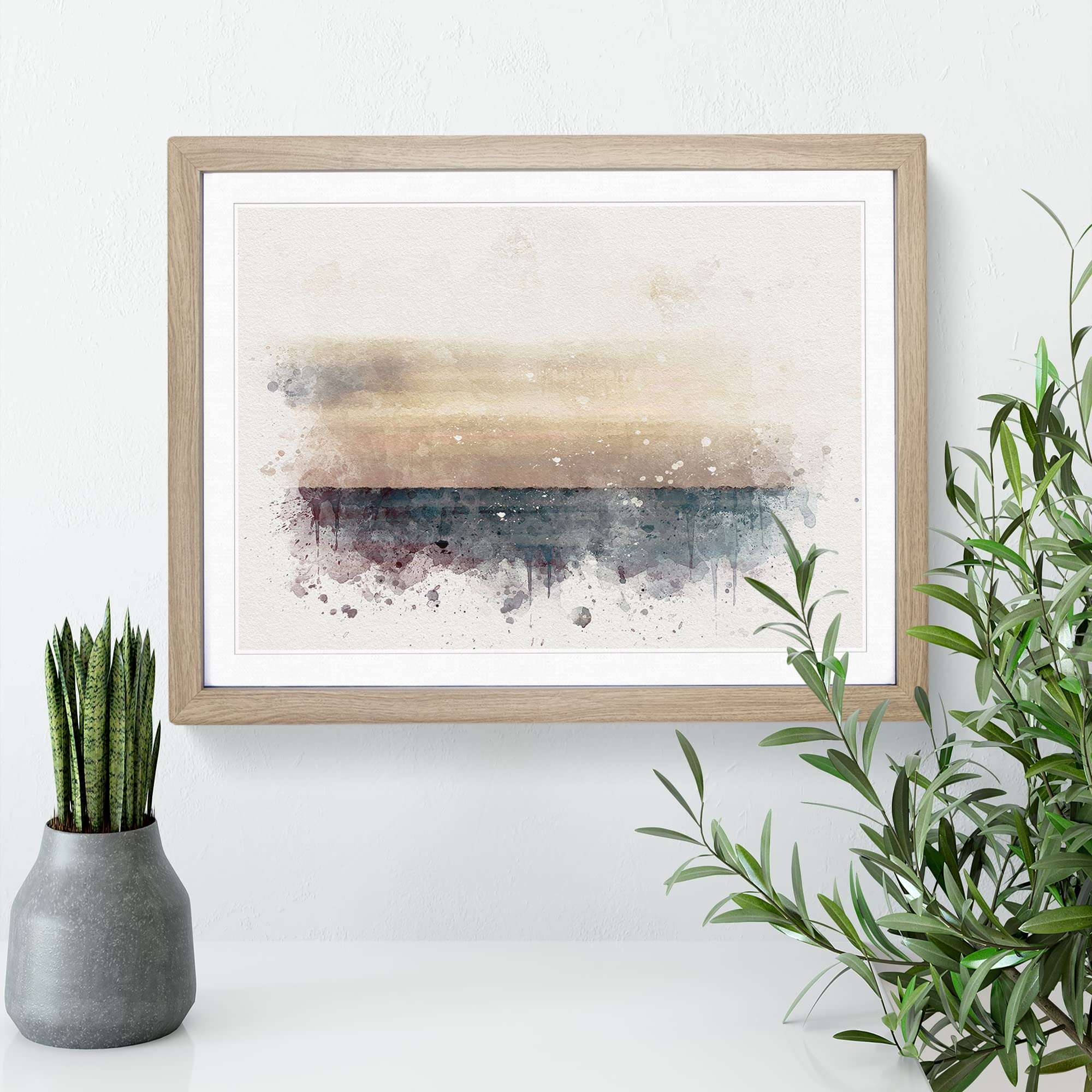 Horizon Rush In Abstract Modern Art Framed Print, Oak, A3 (46 x 34 cm) - Image 2