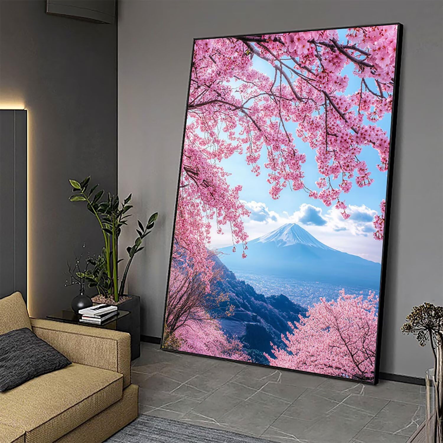 Diament Malarstwo Japonia Diament Malarstwo Dorosły Duży XXL 90 x 60 cm 5D Kwiat Zestaw do malowania diamentami Zestaw do tworzenia kryształów z akcesoriami do dekoracji ścian, kreatywny wypoczynek