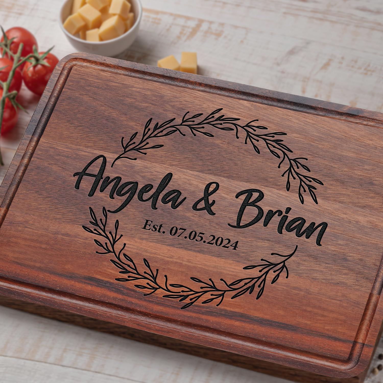 Personalized Cutting Board Wedding Registry Gift 2024, Custom Christmas, Wedding, Anniversary Gift for Couples, Custom Sign for Anniversary, New Home Housewarming Gifts for Women, Couple Cutting Board