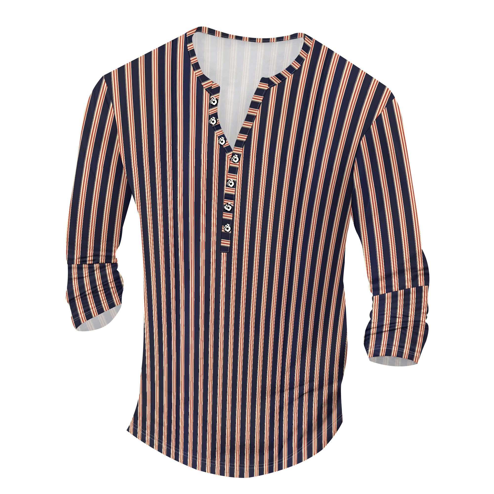 Henley Shirts for Men Casual Workwear Lightweight Long Sleeve T-Shirts Quick Dry Shirts Graphic Club Pullover Tee