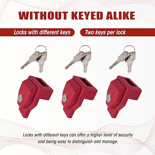 Vista 12 de Plástico, cerradura de mano Glad, con llave similar, paquete de 3