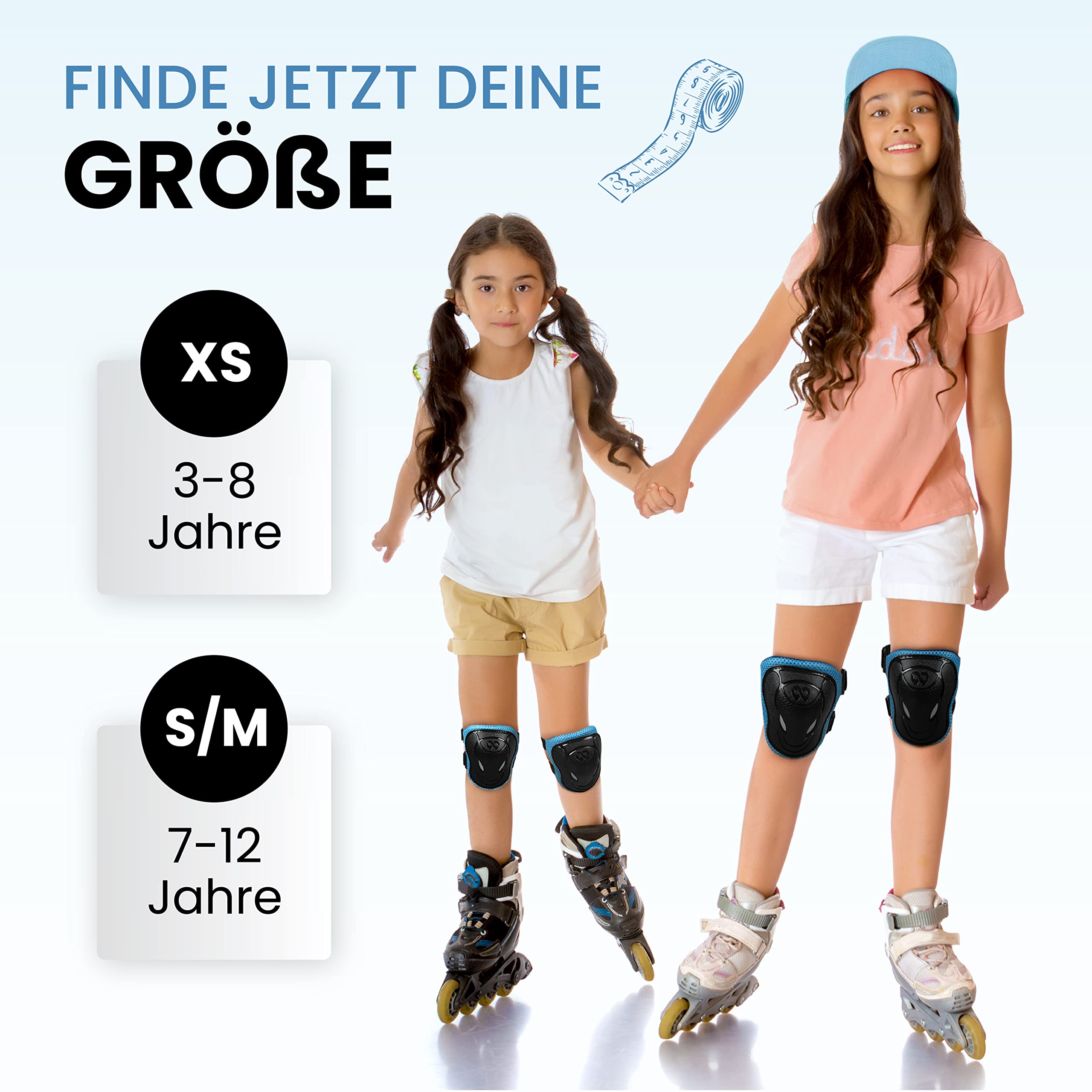 99FLIPS Knieschoner Kinder Set [6er] GS-zertifiziert vom TÜV Rheinland - Ellenbogen und Handschoner für Inliner und Skateboard mit Aufbewahrungsbeutel