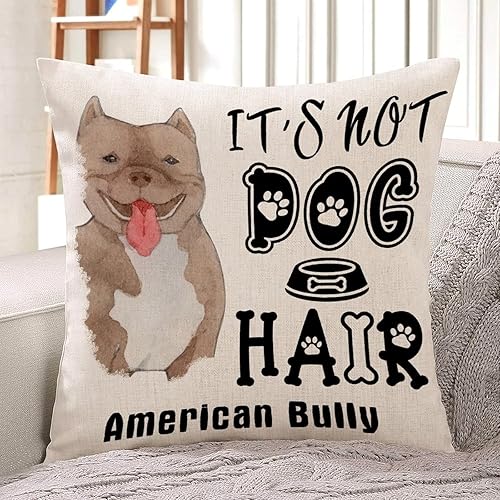 Miniatura 4 de It's Not Dog Hair American Bully Dog Throw Pillow Case Dog Owner Gift Pillow Case Dog Mom Gift 16x16in Decorative Pillow Home Cotton Linen Artistic