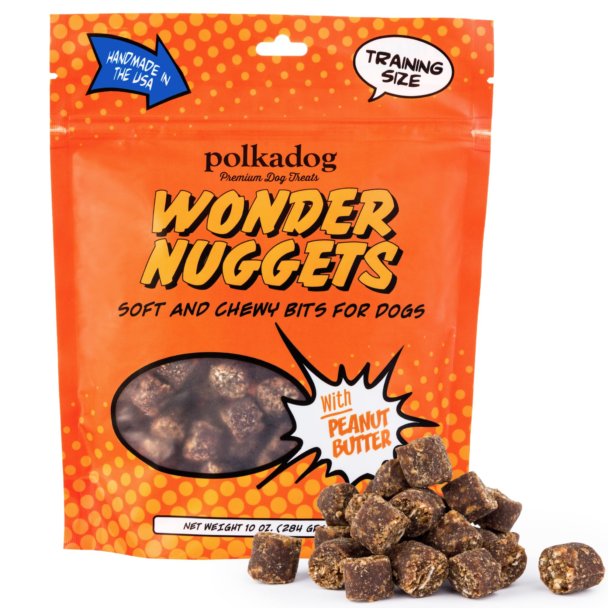 Polkadog Peanut Butter Wonder Nuggets: Soft & Chewy Dog Treats, 10oz | All Natural, Limit…