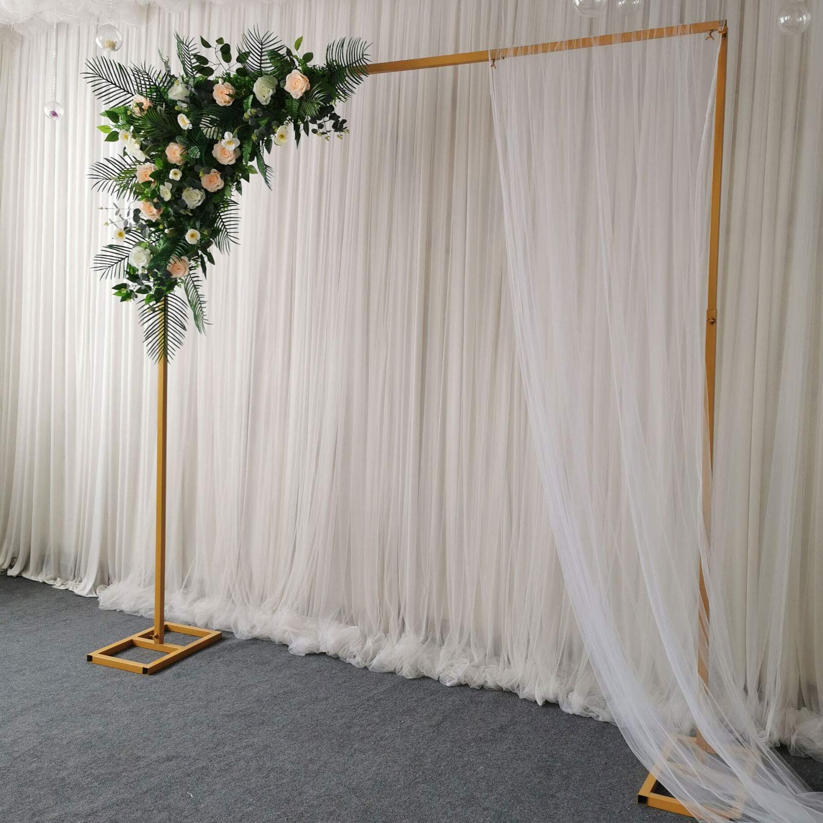 3 m x 3 m, arco per matrimonio, quadrato, rimovibile, per matrimoni, feste, sfondo (oro)