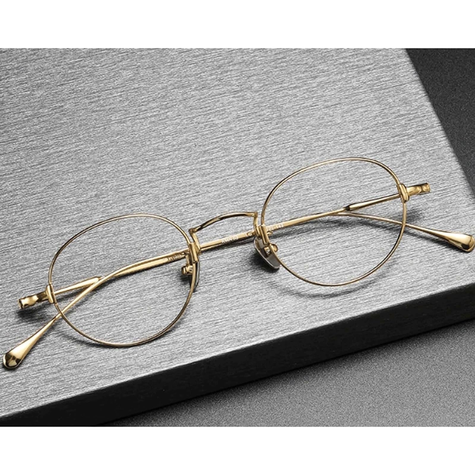 Okrągłe, sztuczne okulary, lekkie oprawki do okularów, tytanowe oprawki do okularów, okulary z soczewkami, oprawki do okularów dla kobiet i mężczyzn(Silver)