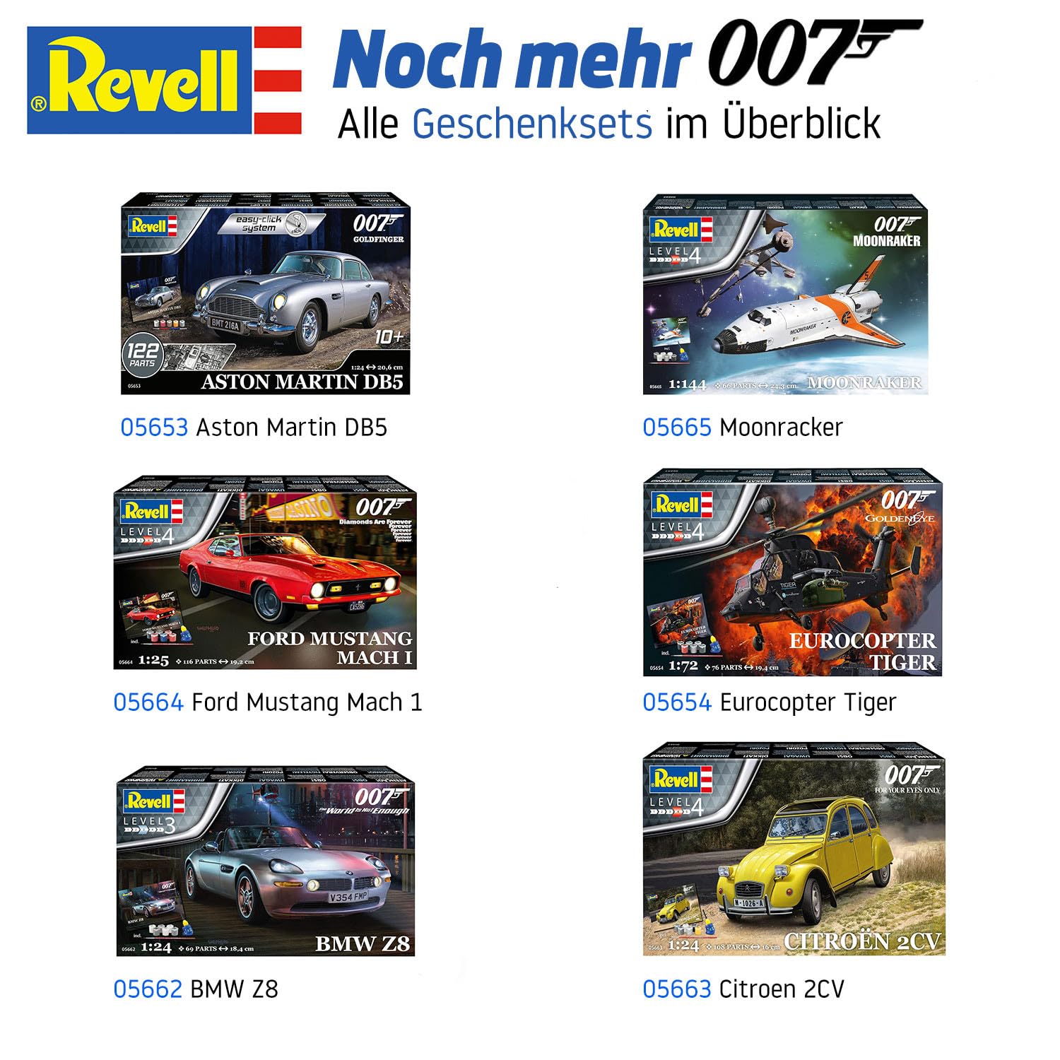 Revell Pudełko upominkowe 05664 James Bond 007 Diamonds are Forever, Ford Mustang Mach 1, skala 1/25, z akcesoriami i plakatem