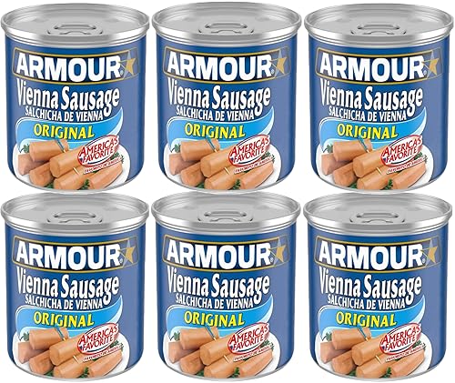 Armour Vienna - Salchicha hecha con pollo, carne de res y cerdo en caldo de pollo y totalmente cocida, también es vegana y apta para dieta