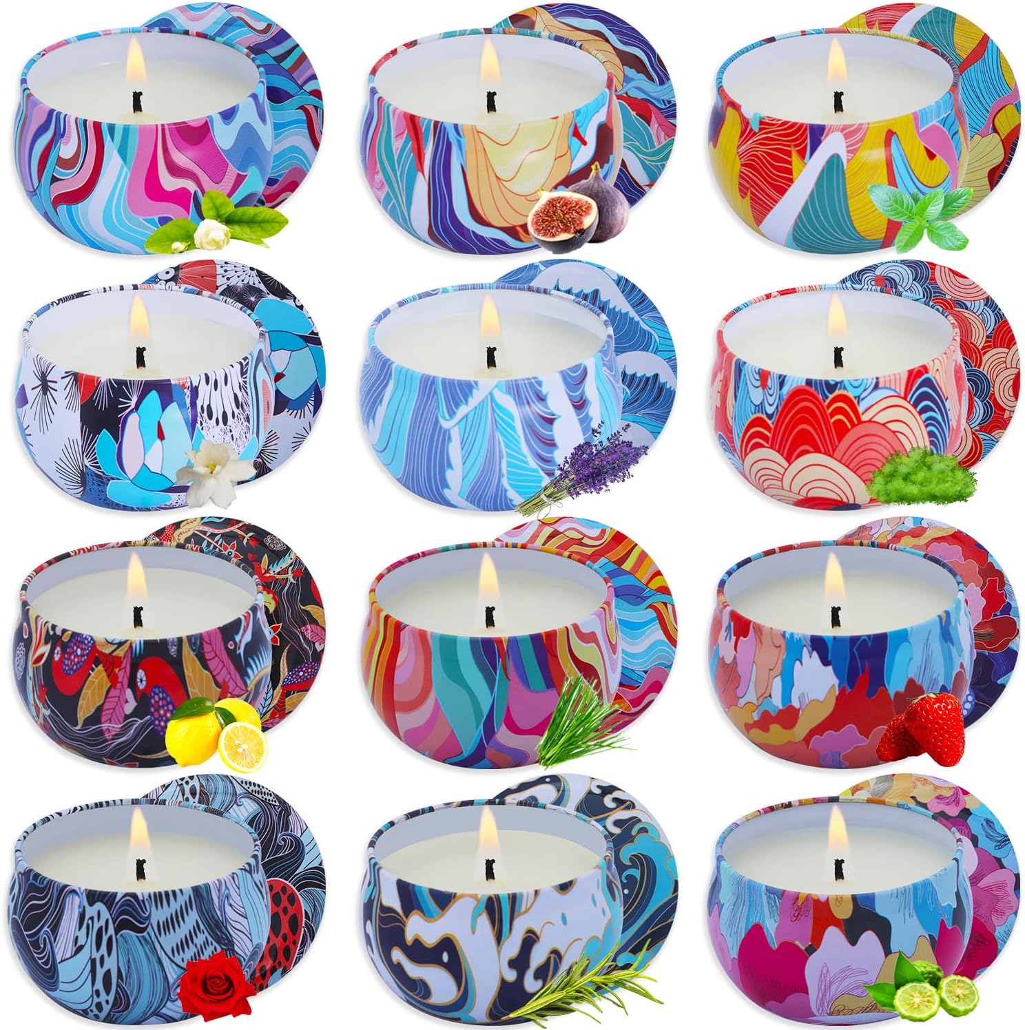 TTRWIN Scented Candles Gift Set,12 Pcs Relaxing Aromatherapy Scented
