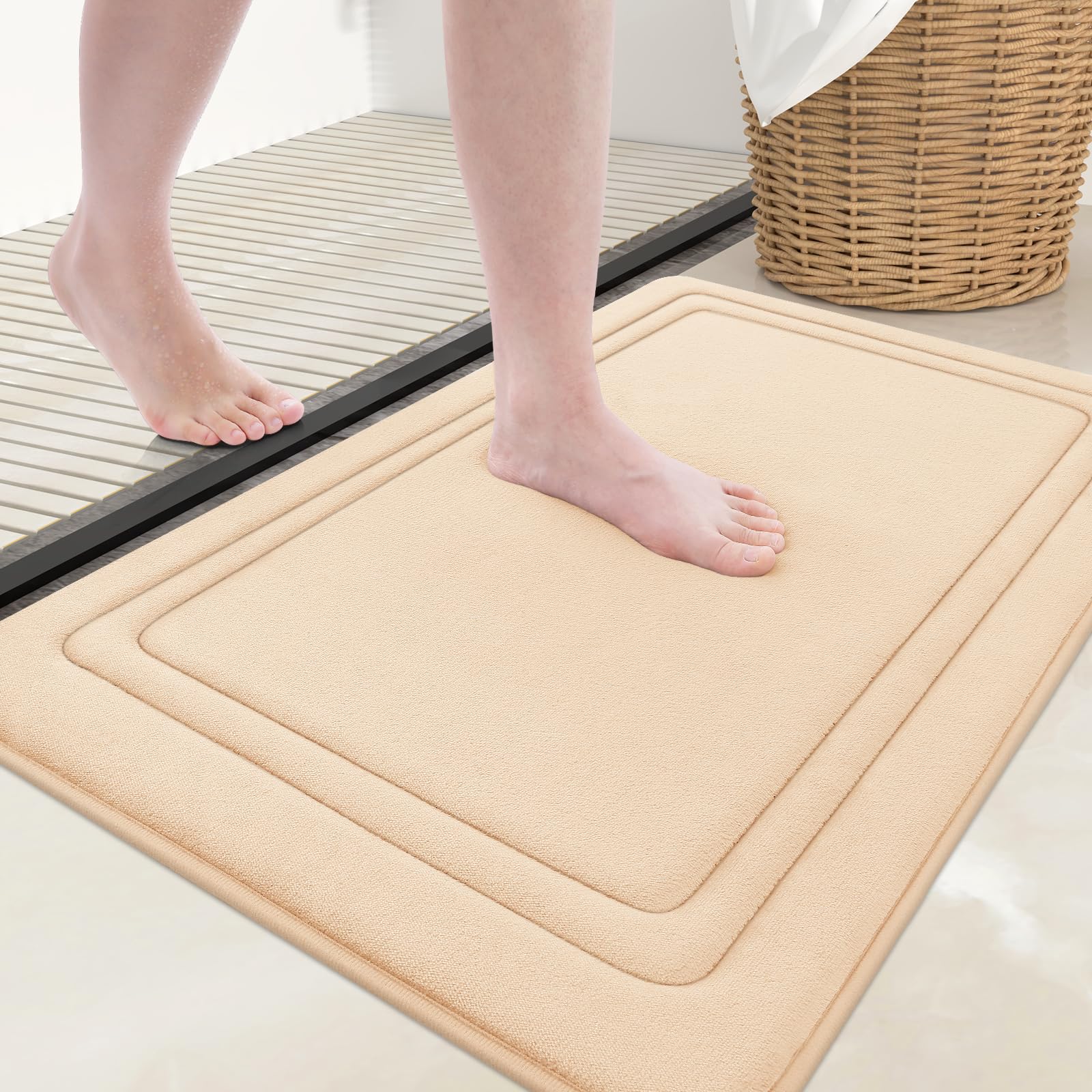 Grandaily Memory Foam Bath Mat Rug 36x24, Ultra Soft, Non-Slip and Absorbent Bathroom Rugs, Machine Wash Dry, Comfortable Bath Carpet for Bathroom