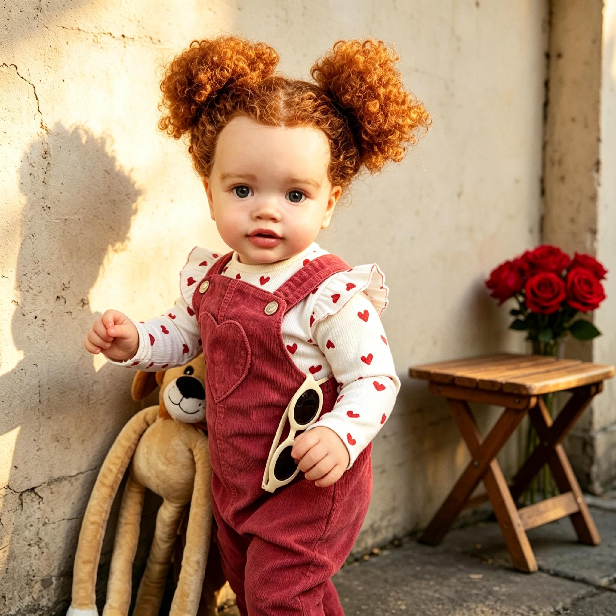 RXDOLL Realistyczne lalki Reborn Baby Dolls Czarna Dziewczyna 66 cm Afroamerykanin Realistyczne Ważone Reborn Maluch Lalki Miękka Tkanina Winylowa Body Prawdziwa Lalka Baby Doll z zakorzenionymi