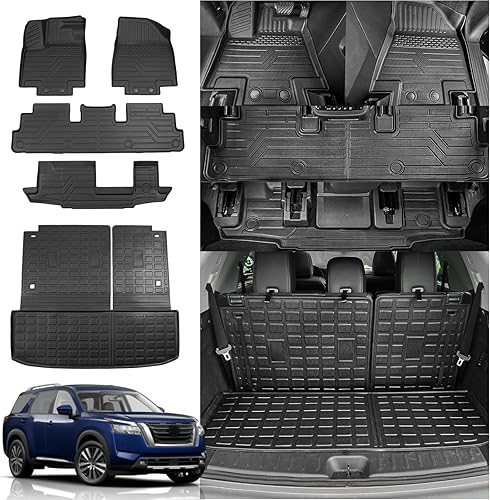 Miniatura 7 de Rongtaod Tapete de carga compatible con Nissan Pathfinder 2022 2023 2024 Tapete de carga para maletero, tapete de TPE para todo tipo de clima,