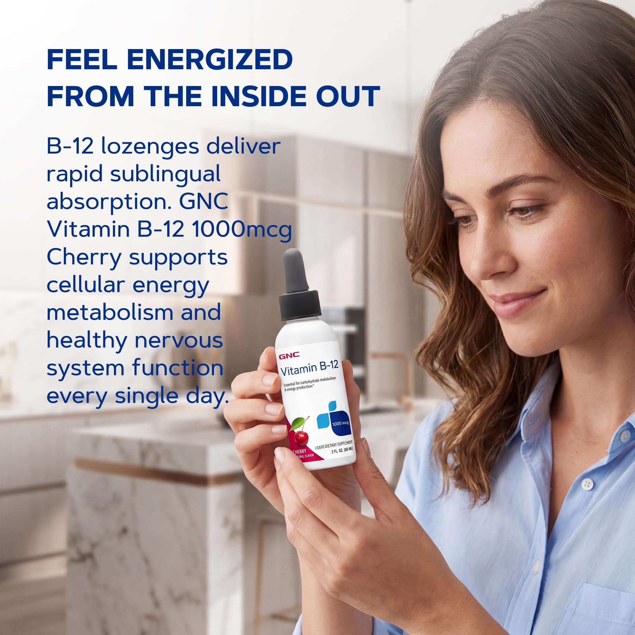 GNC Vitamin B-12 1000mcg, Supports Energy Production, Cherry, 60 Servings — Amazon image 7