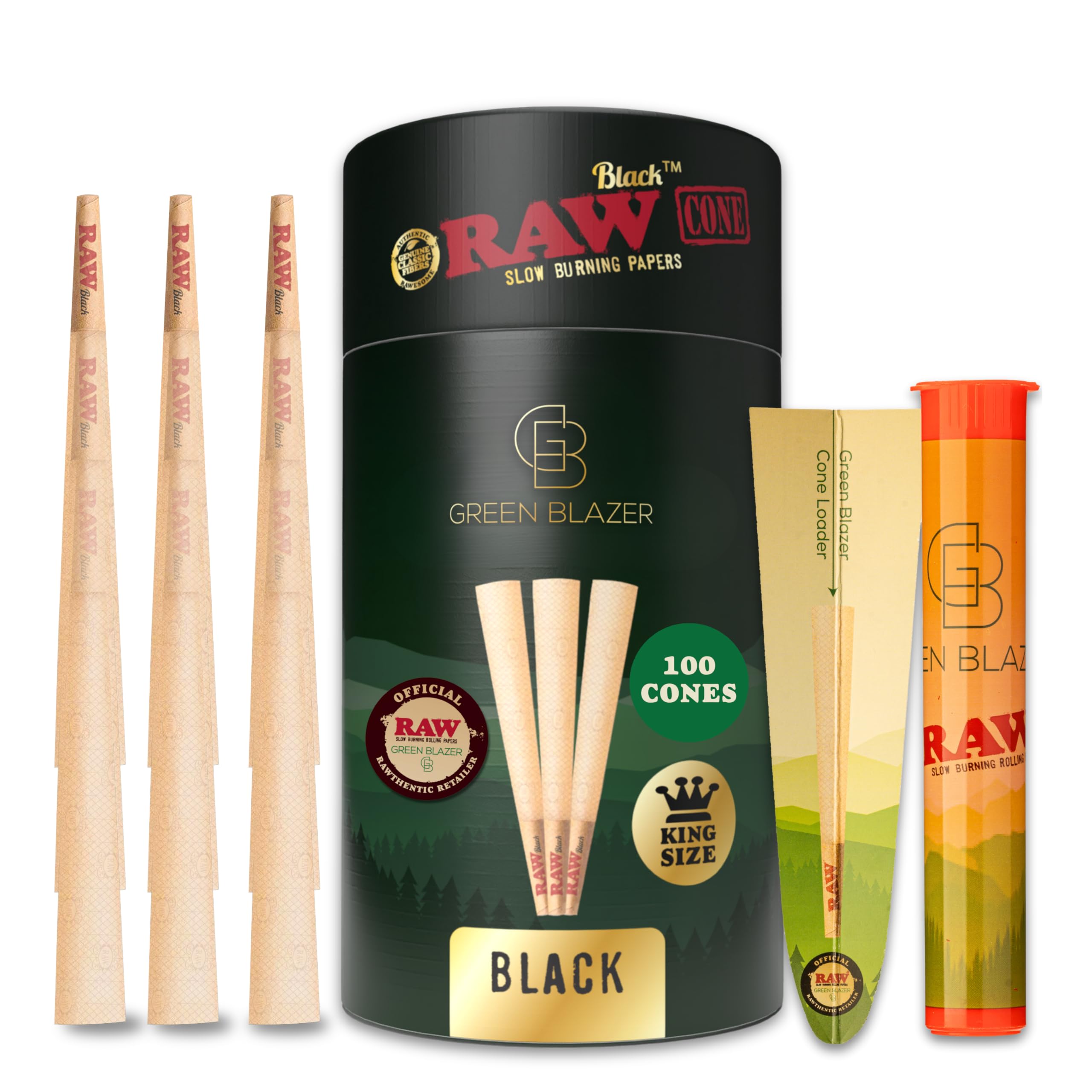 Cones Translucent Snapklik.com : RAW Cones Black King Size: 100 Pack - Translucent
